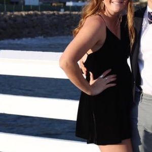 UO Black Velvet Romper